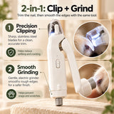 2-in-1 pet nail clipper and grinder with precision clipping and smooth grinding for dogs, cats, and other small pets