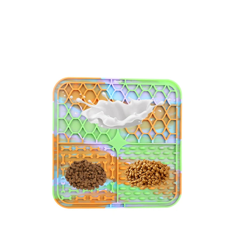 Pet Lick Silicone Mat For Dogs Pet Slow Food — in-use context for dogs