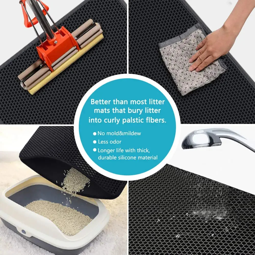 cat litter mat: side angle (CellosPets)