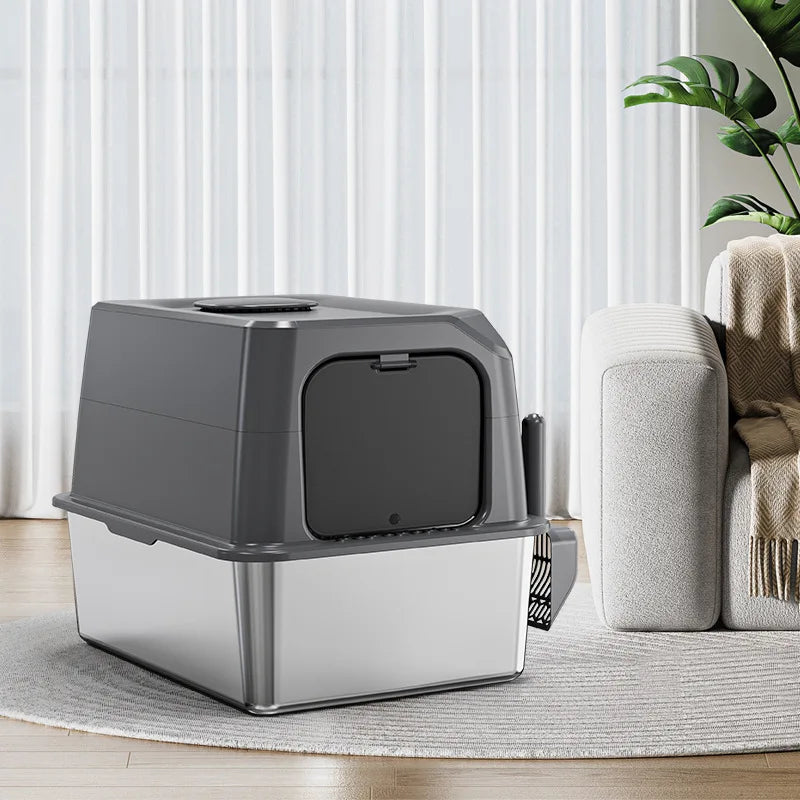 cat litter box: side angle (CellosPets)