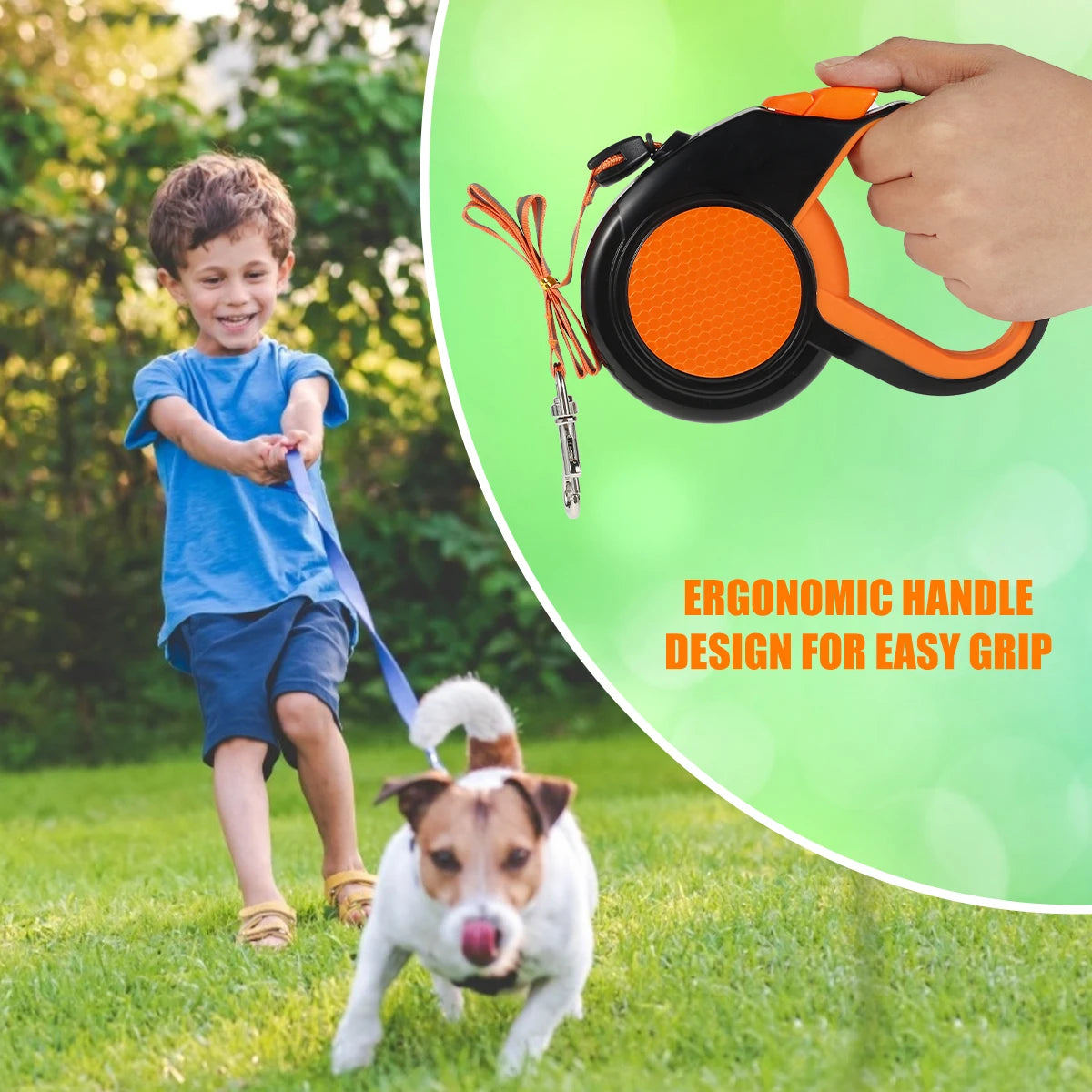 8m Retractable Dog Lead Heavy Duty Pet Walking — detail view for dogs