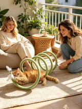 Flexible Spiral Cat Tunnel Toy with Bell – Foldable Interactive Cat Toy for Indoor Exercise & Self-Play