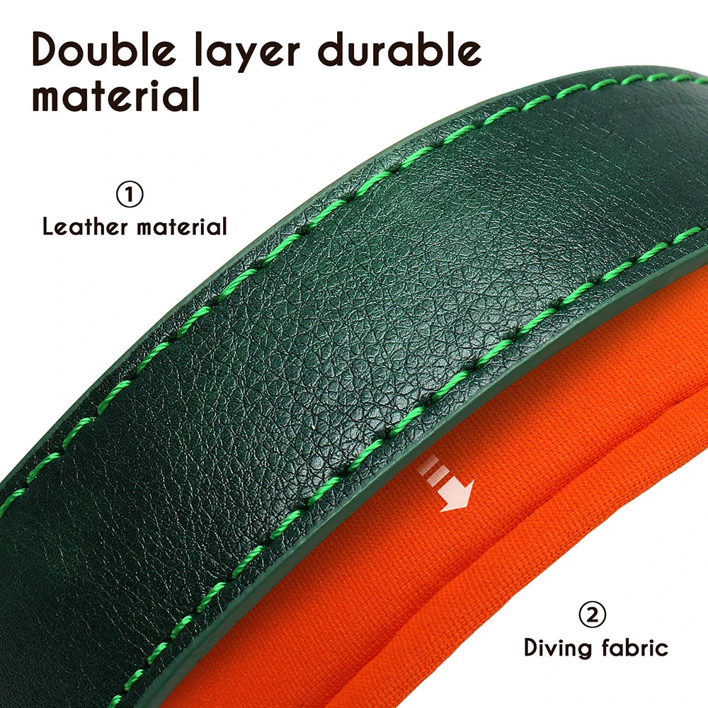 Customized pu Leather Nameplate Dog Collar Soft — in-use context for dogs