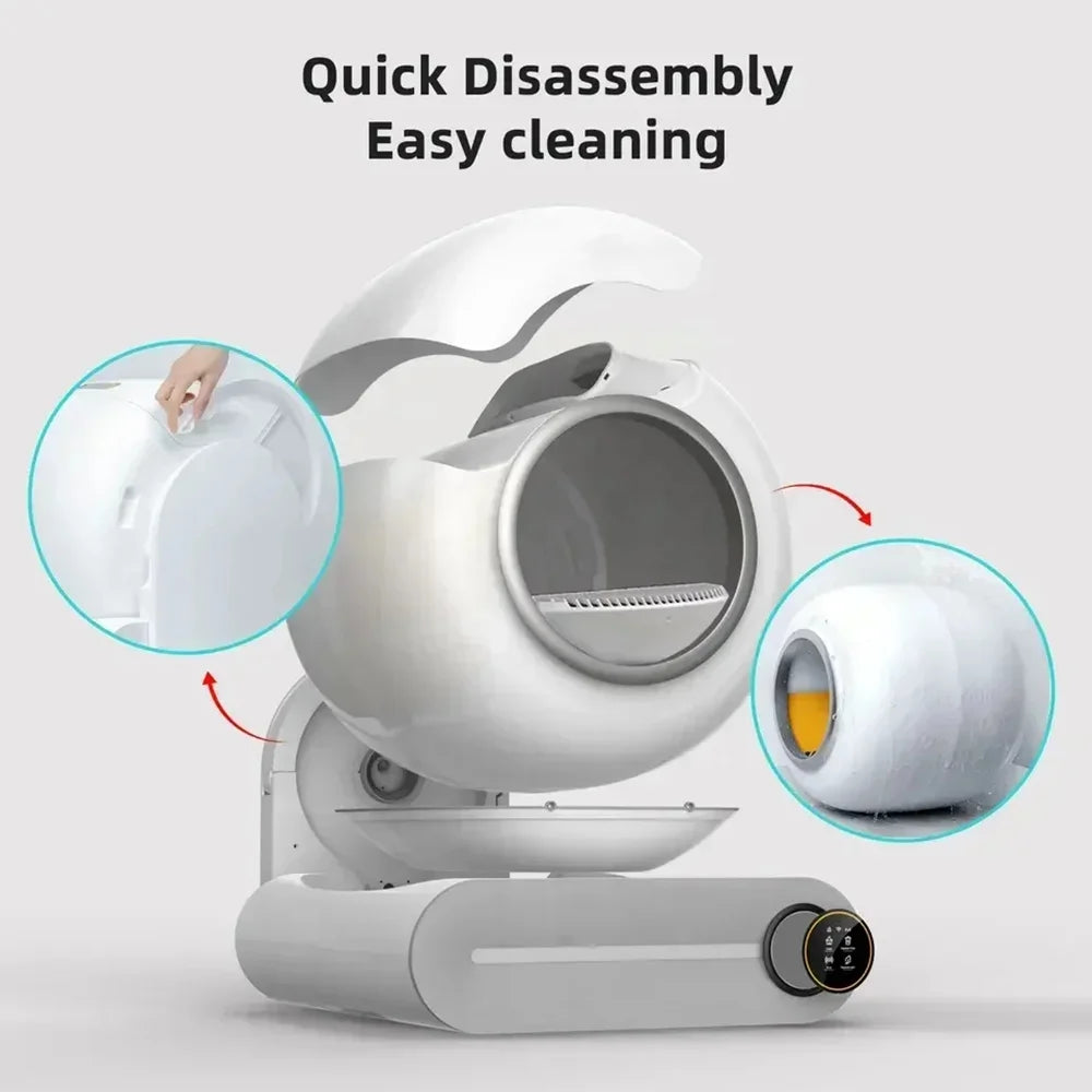 Tonepie 65L Automatic Smart Cat Litter Box Self — detail view for cats