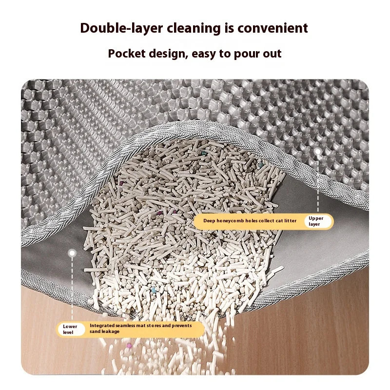 Cat Litter Mat 2-Layer Design Premium Sand — detail view for cats