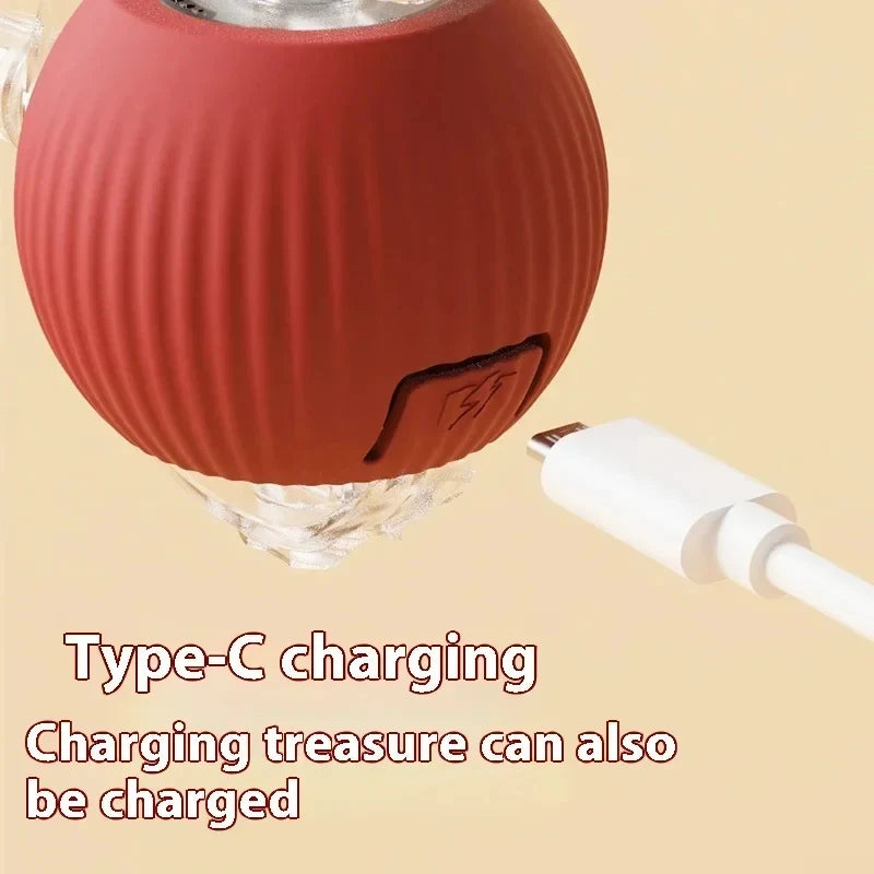 Rechargeable Automatic Rolling Ball Cat Toy – Fake Tail, Imitate Mouse, Electric Interactive for Cats & Dogs — imagem 4