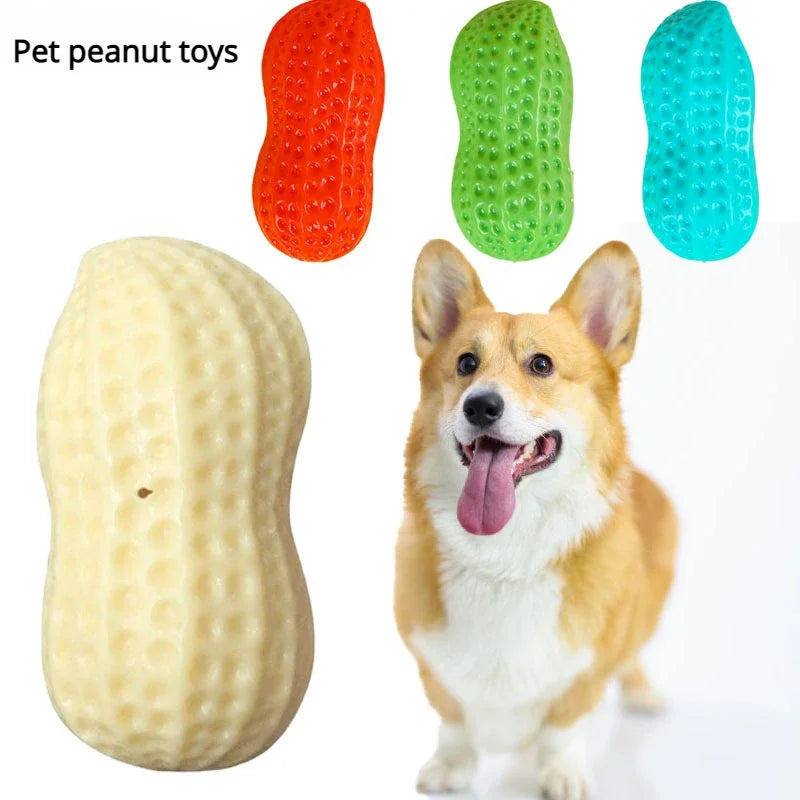 Dog Chewing Toy Simulation Peanut Squeaking — detail view for dogs and cats