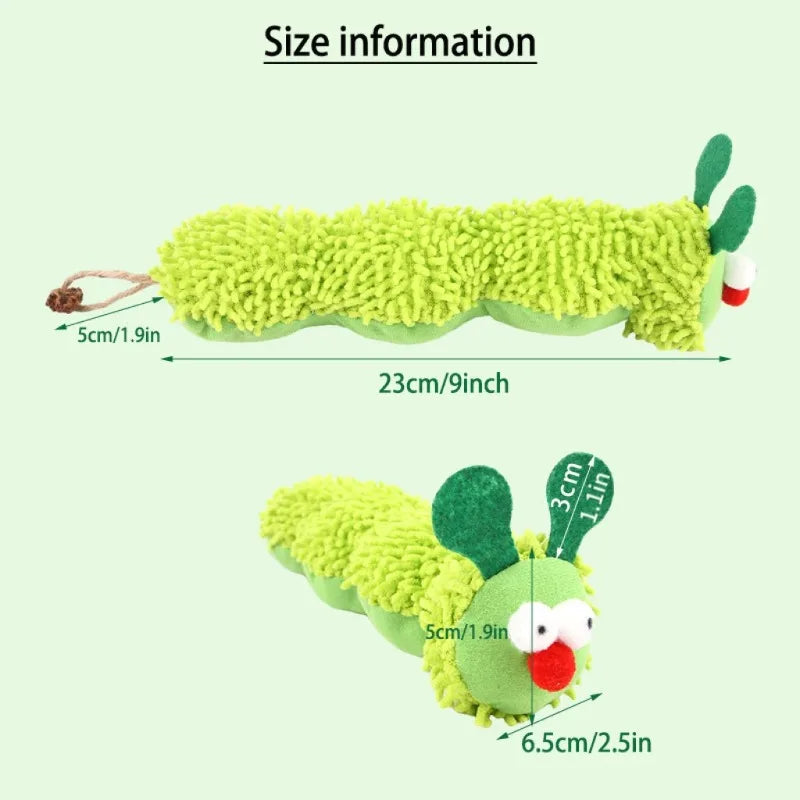 Cat Chew Toys Caterpillar Catnip Molar Toy — detail view for cats
