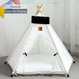 Pet Teepee Tent For Cats And Dogs Portable — in-use context for dogs and cats