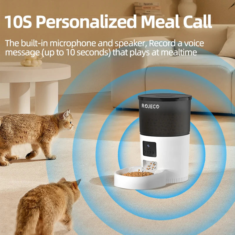 automatic pet feeder: side angle (CellosPets)