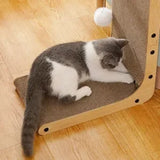 Scraper For Cats Cardboard Large/Small L-shape — in-use context for cats