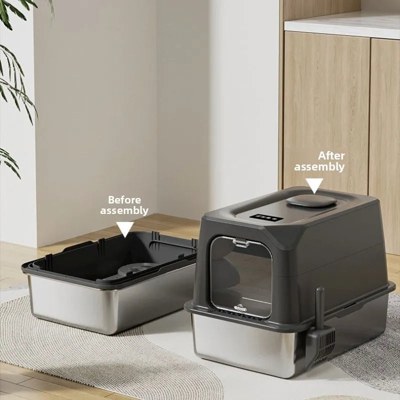 cat litter box for cats — close-up of materials