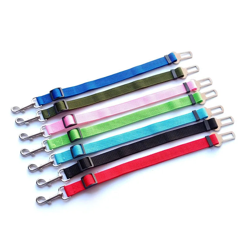 Adjustable Dogs Accessoires Pet Cat Dog Car Seat Belt Pet Seat Vehicle Dog Harness Lead Clip Safety Lever Traction Dog Collars — imagem 3