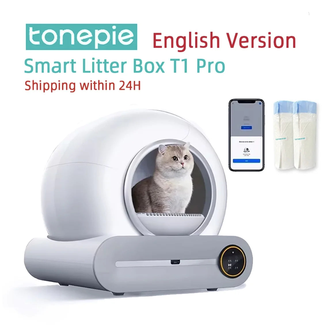 cat litter box for cats — packaging or accessories view