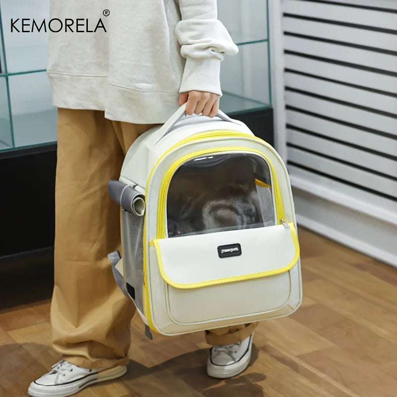 Large Capacity Breathable Mesh Portable Foldable Pet Carrier Backpack for Dog and Cat Outdoor Travel Camping Hiking Supplies — imagem 4
