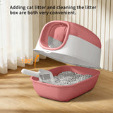 Switchable Open/Semi-Enclosed Cat Litter Box, Extra Large Jumbo Size for Multi-Cat Households, Splash-Proof and Anti-Tracking, Dual-Mode Over-the-Top Litter Pan, Low-Entry for Easy Cleaning，Suitable for cats of different sizes — imagem 7