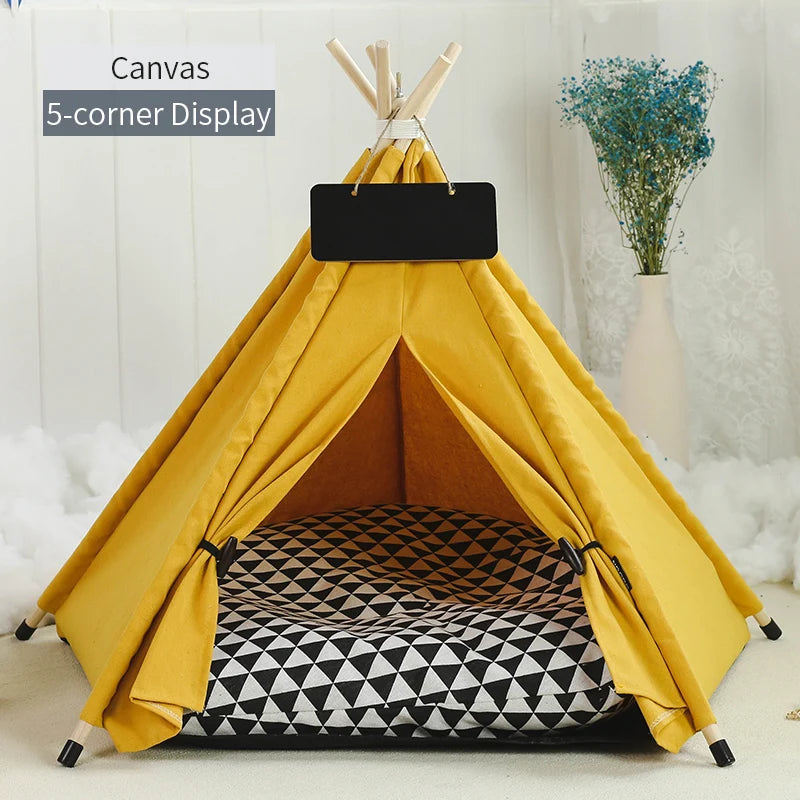 pet tent bed for dogs and cats — close-up of materials