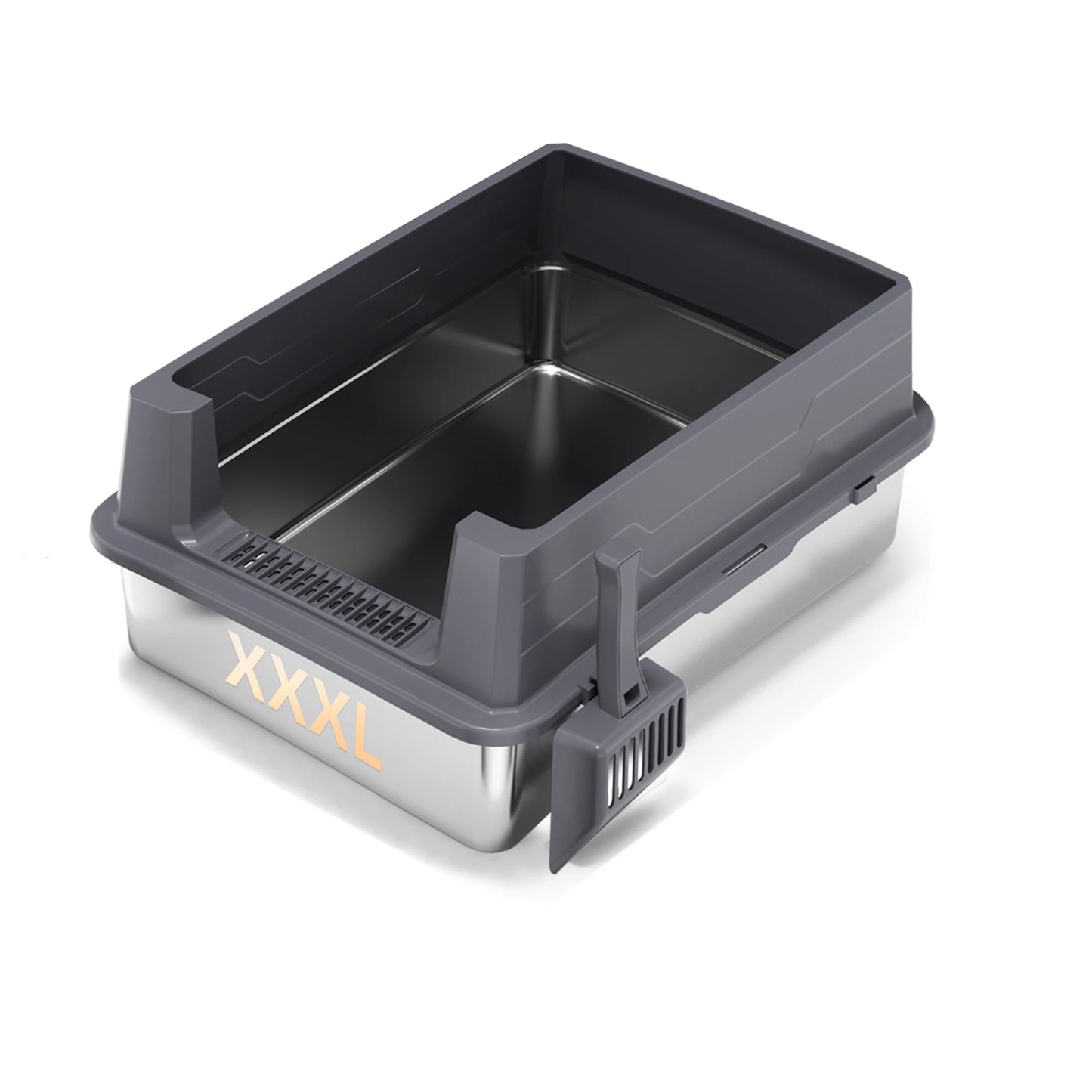 XXXL Stainless Steel Litter Box Extra Large 28" — alternate color or size view for cats