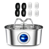 3.2L Stainless Steel Cat Water Fountain – Continuous Flow Pet Drinking Fountain with Water Level Window