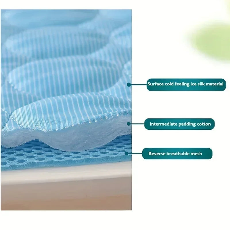 Summer Pet Ice Pad Cool Sleeping Mat Breathable — in-use context for dogs and cats