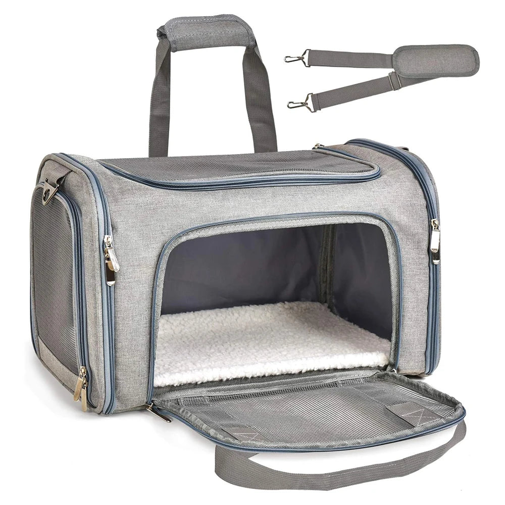 1PC Cat, Dog Carrier for Small Medium Cats Puppies up to 15 Lbs, Collapsible Travel Puppy Carrier — imagem 1
