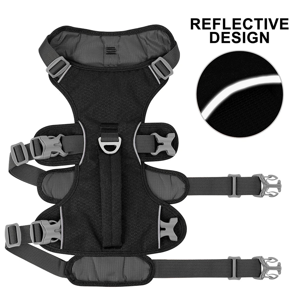 Nylon Pet Dog Harness Reflective Dog Harnesses — detail view for dogs