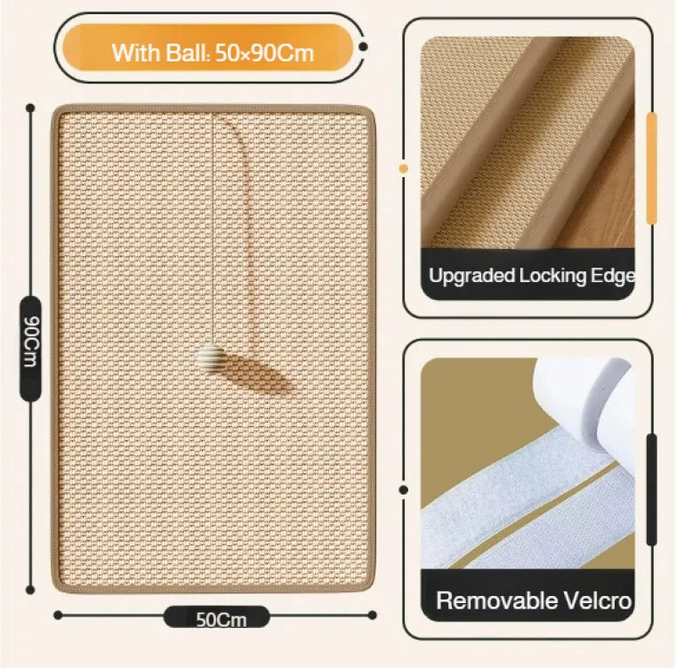 Multi-Function Cat Sisal Scratcher Pad Sofa — detail view for cats