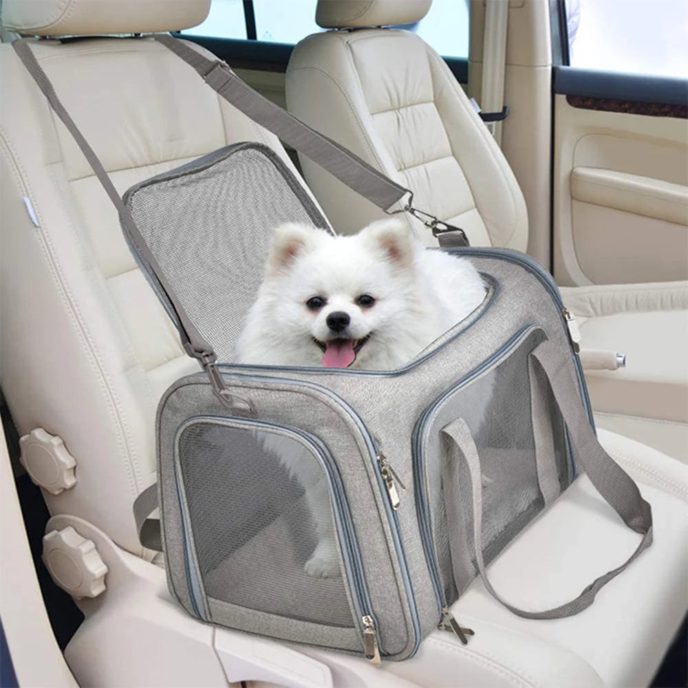 1PC Cat, Dog Carrier for Small Medium Cats Puppies up to 15 Lbs, Collapsible Travel Puppy Carrier — imagem 4