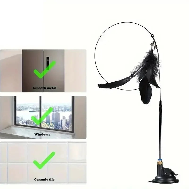 Cat Teaser Toy - Interactive Bell & Feather Wand — alternate color or size view for cats