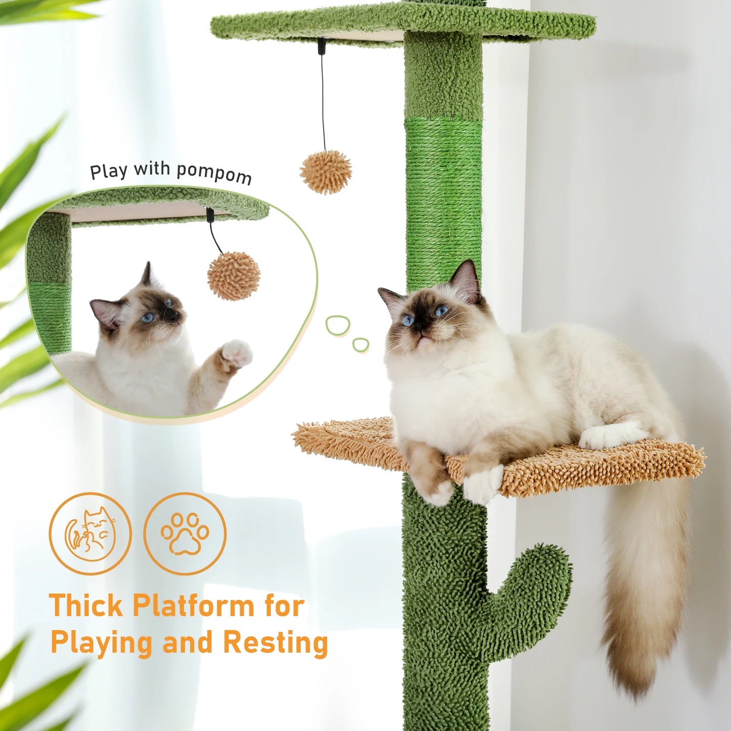 Cat Tree 5-Tier Floor to Ceiling Cat Tower — in-use context for cats