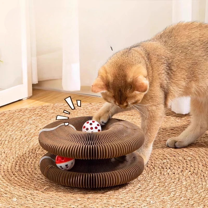Buy Cat Scratcher Get Free Rolling Ball Toy 2 In 1 Interactive Puzzle Play Set Indoor Kitten Mental Exercise Enrichment Toy Fast Shipping From US Warehouse — imagem 5