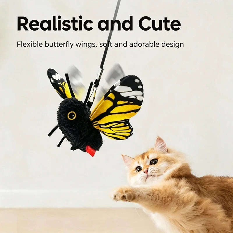 Interactive Butterfly Cat Toy – Rechargeable Fluttering Wings, 3-Pack
