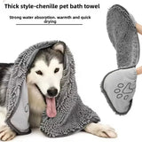 1Pcs Super Absorbent Pet Bath Towel Quick-drying Cat Towels Convenient Soft Bath Robe Dry Pet Cleaning Washcloth Dog Accessories — imagem 2