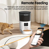 ROJECO Automatic Cat Feeder With Camera Video — in-use context for dogs and cats