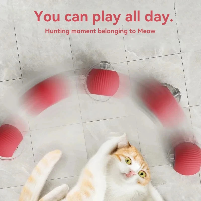 Rechargeable Automatic Rolling Ball Cat Toy – Fake Tail, Imitate Mouse, Electric Interactive for Cats & Dogs — imagem 3