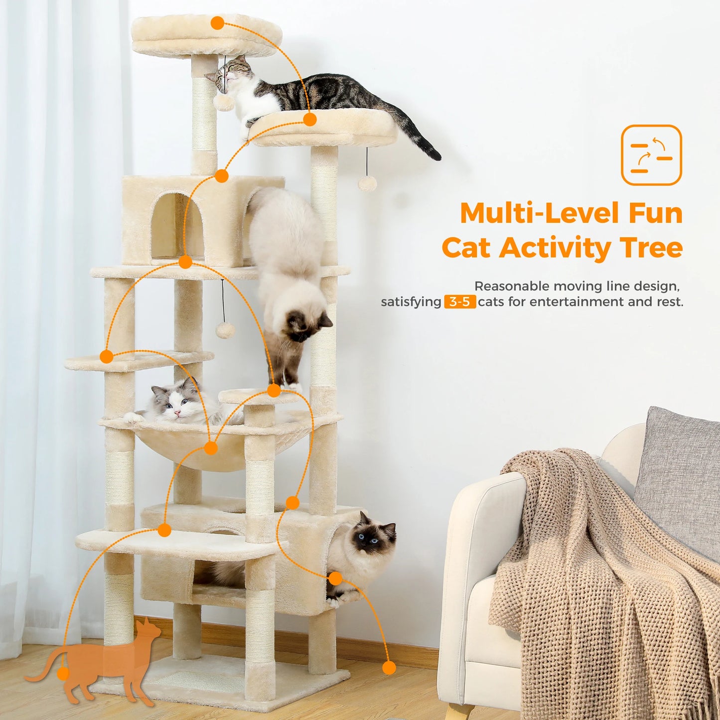cat tree: side angle (CellosPets)