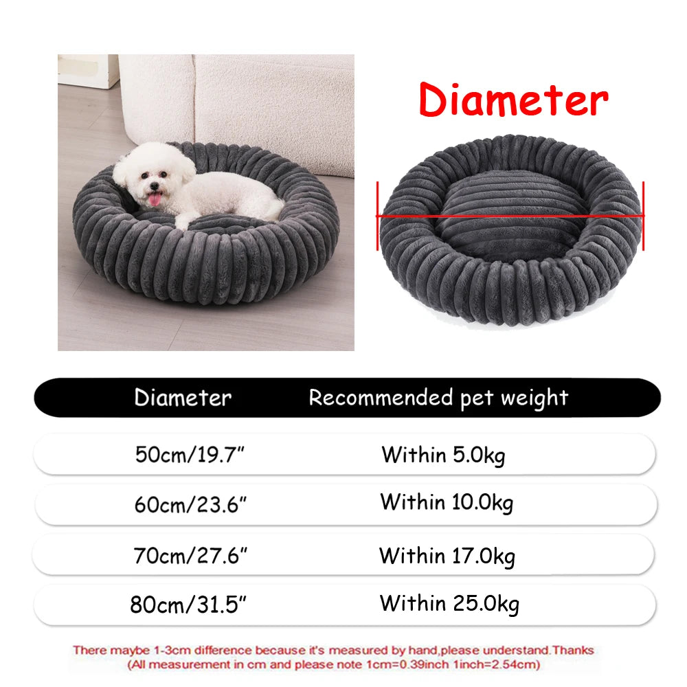 40-90cm 6 Sizes Round Pet Bed For Large Dog Bed — detail view for dogs and cats