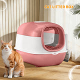 Switchable Open/Semi-Enclosed Cat Litter Box, Extra Large Jumbo Size for Multi-Cat Households, Splash-Proof and Anti-Tracking, Dual-Mode Over-the-Top Litter Pan, Low-Entry for Easy Cleaning，Suitable for cats of different sizes — imagem 5