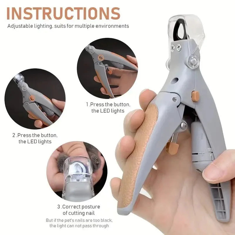 Professional Pet Nail Clipper Scissors With LED Light Cat Dog Nail Clipper Tool Scissors Nail Toeclaw Cutter Scissors Pet Supply — imagem 1