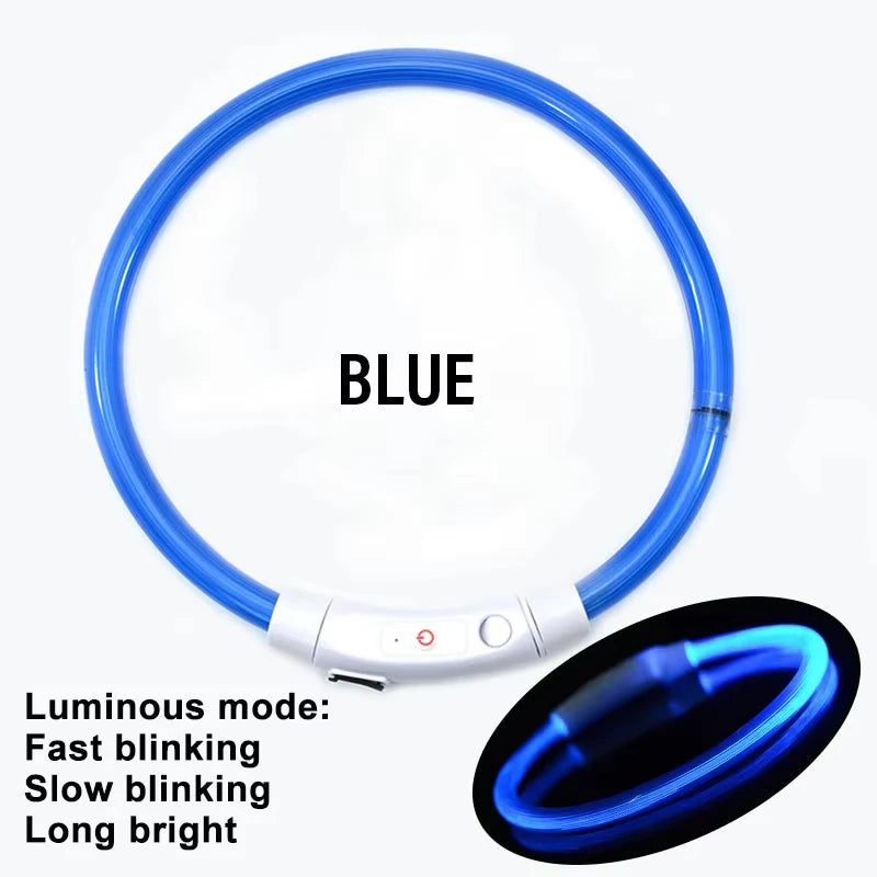 USB Rechargeable Pet Glowing Collar Dog LED — alternate color or size view for dogs