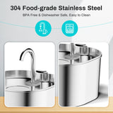 2.2L Automatic Cat Water Fountain Square Stainless Steel Pet Water Feeder Dog Water Fountain with Window（No 5V 1A Plug） — imagem 4