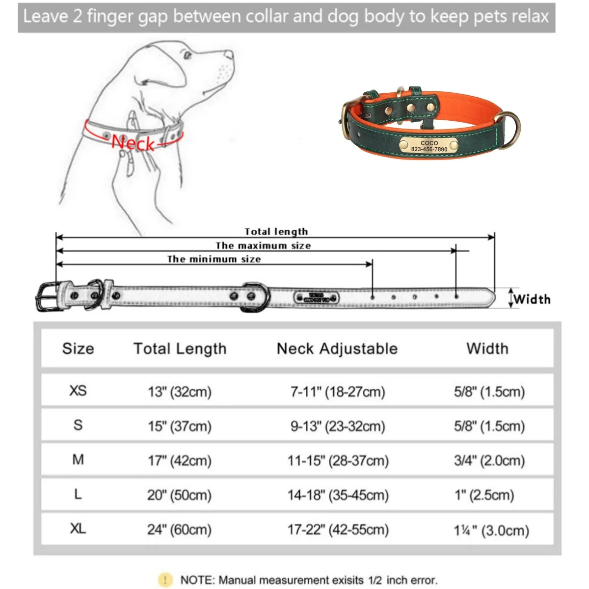 Personalized Customized Leather id Nameplate Dog — in-use context for dogs