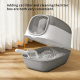Switchable Open/Semi-Enclosed Cat Litter Box, Extra Large Jumbo Size for Multi-Cat Households, Splash-Proof and Anti-Tracking, Dual-Mode Over-the-Top Litter Pan, Low-Entry for Easy Cleaning，Suitable for cats of different sizes — imagem 1