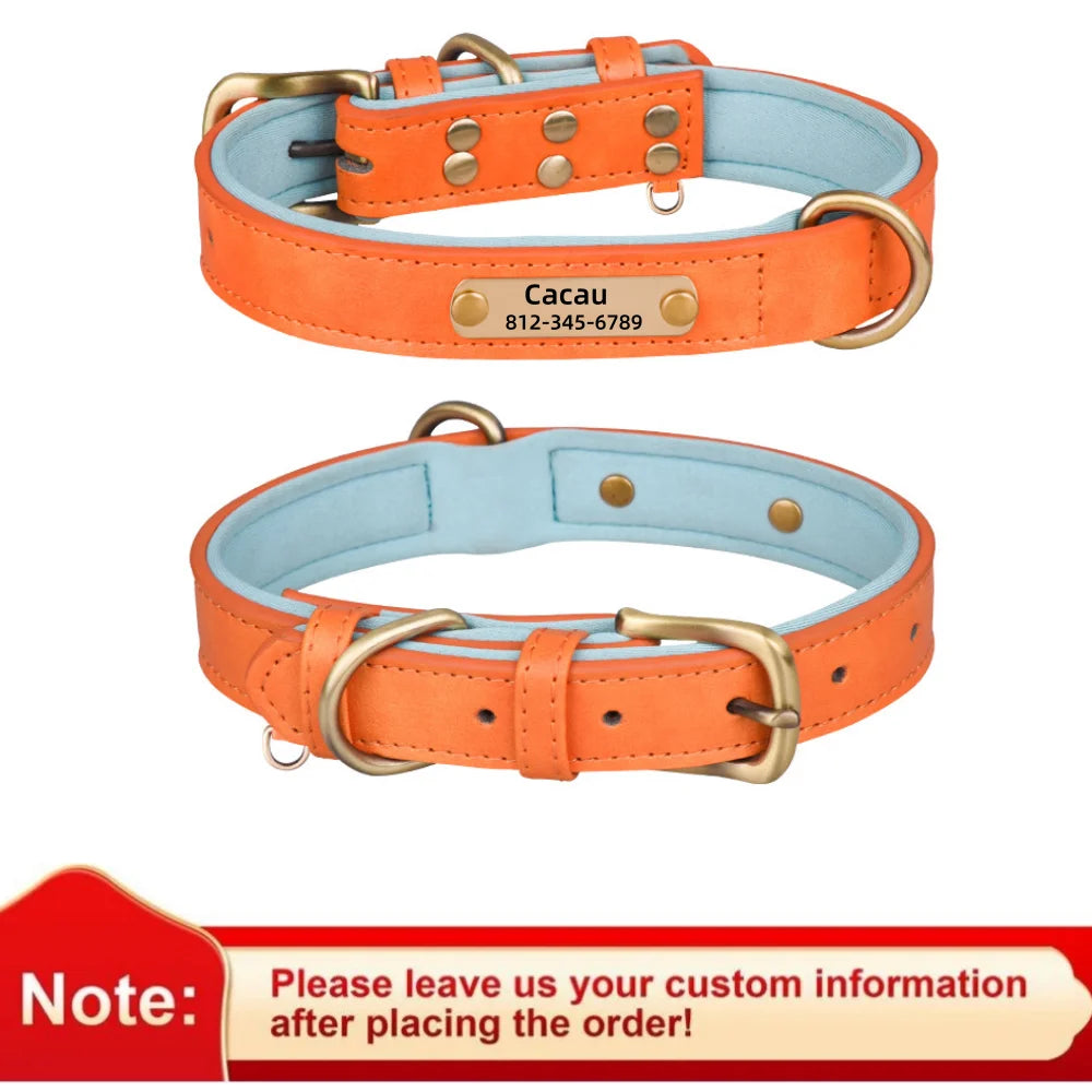 Personalized Customized Leather id Nameplate Dog — detail view for dogs