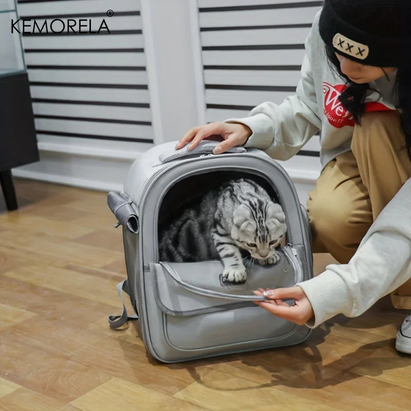 Large Capacity Breathable Mesh Portable Foldable Pet Carrier Backpack for Dog and Cat Outdoor Travel Camping Hiking Supplies — imagem 3