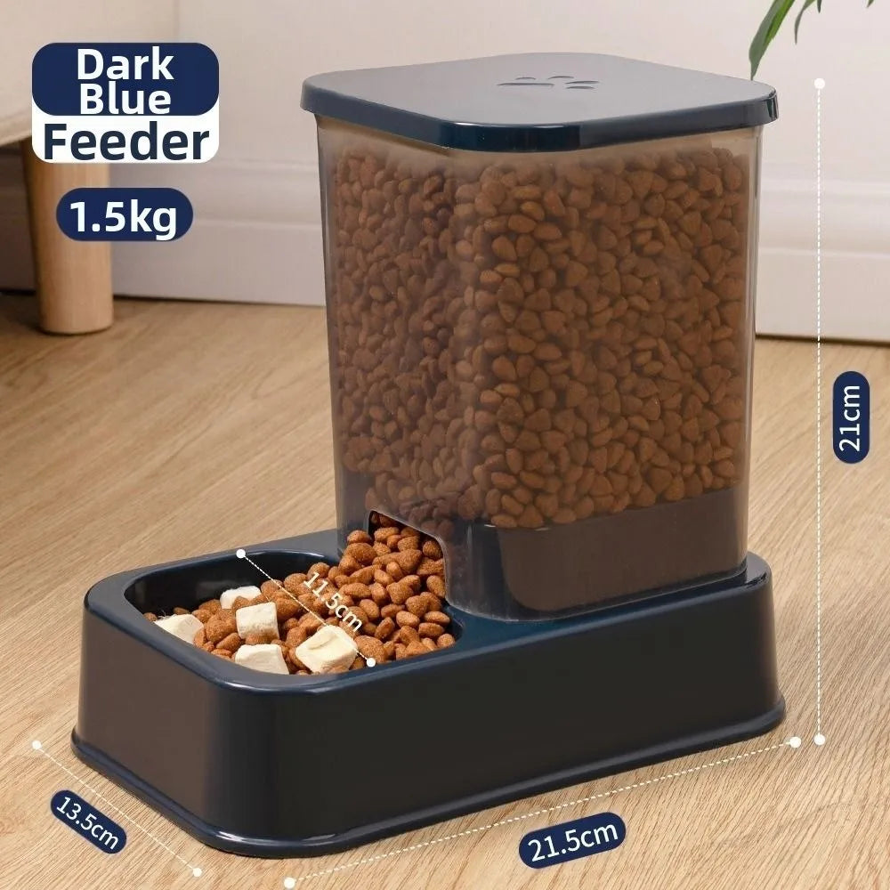 1.2L/1.5L Pet Automatic Feeder Plastic Large Capacity Cat Dog Water Dispenser Feeder Set 3 Colors 2 Styles — imagem 5