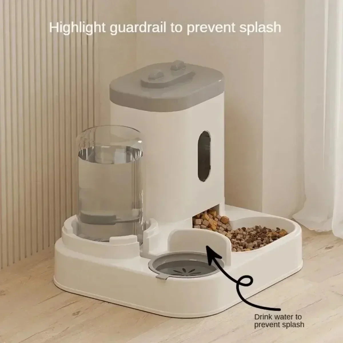 Automatic Feeder Dog Cat Food Bowl With Water Fountain Large Capacity Pet Food Storage Dispenser Container Puppy Pet Accessories — imagem 2