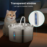 2.2L Automatic Cat Water Fountain Square Stainless Steel Pet Water Feeder Dog Water Fountain with Window（No 5V 1A Plug） — imagem 5
