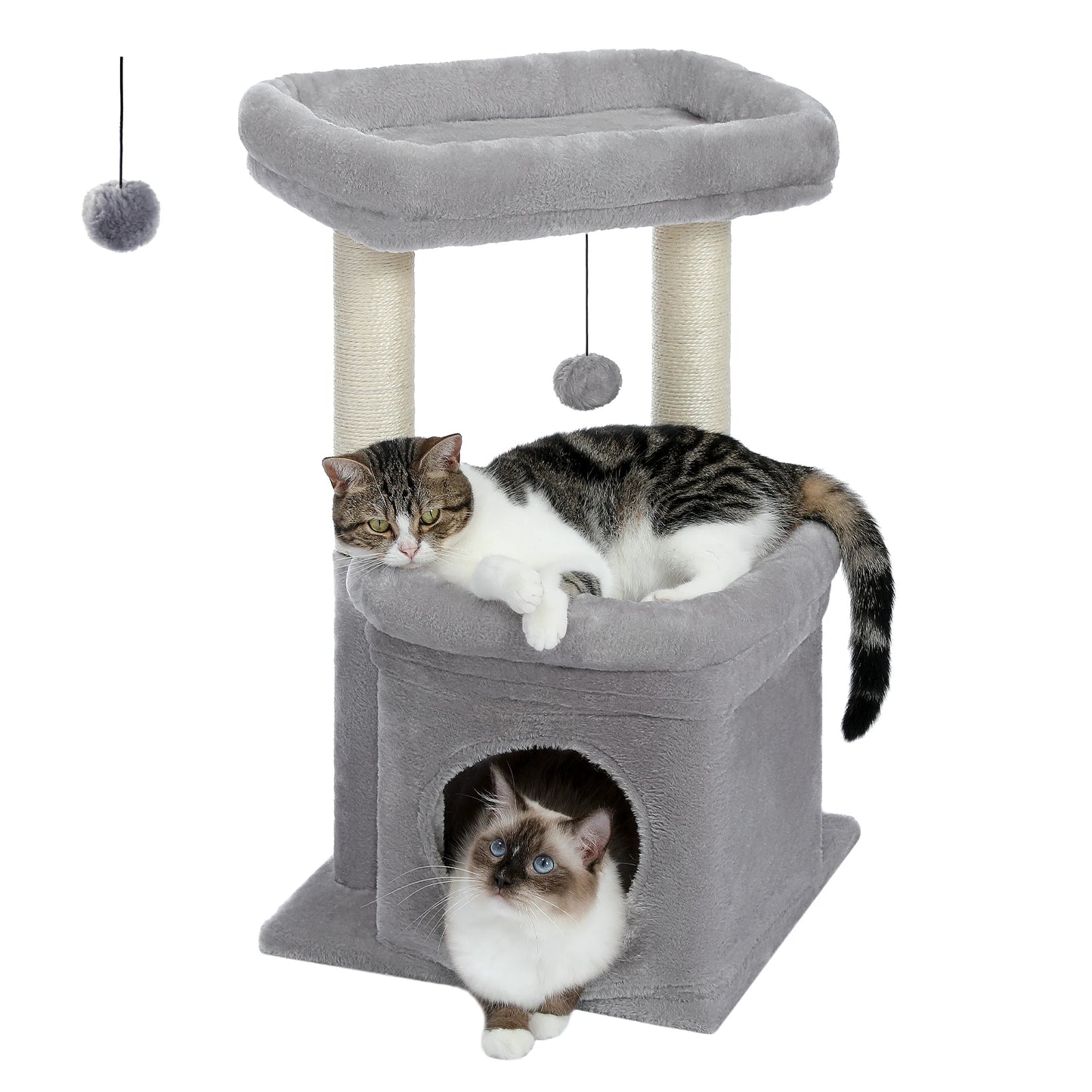 Cat Tree Cat Tower With Cozy Condo Wide Top — secondary detail for cats