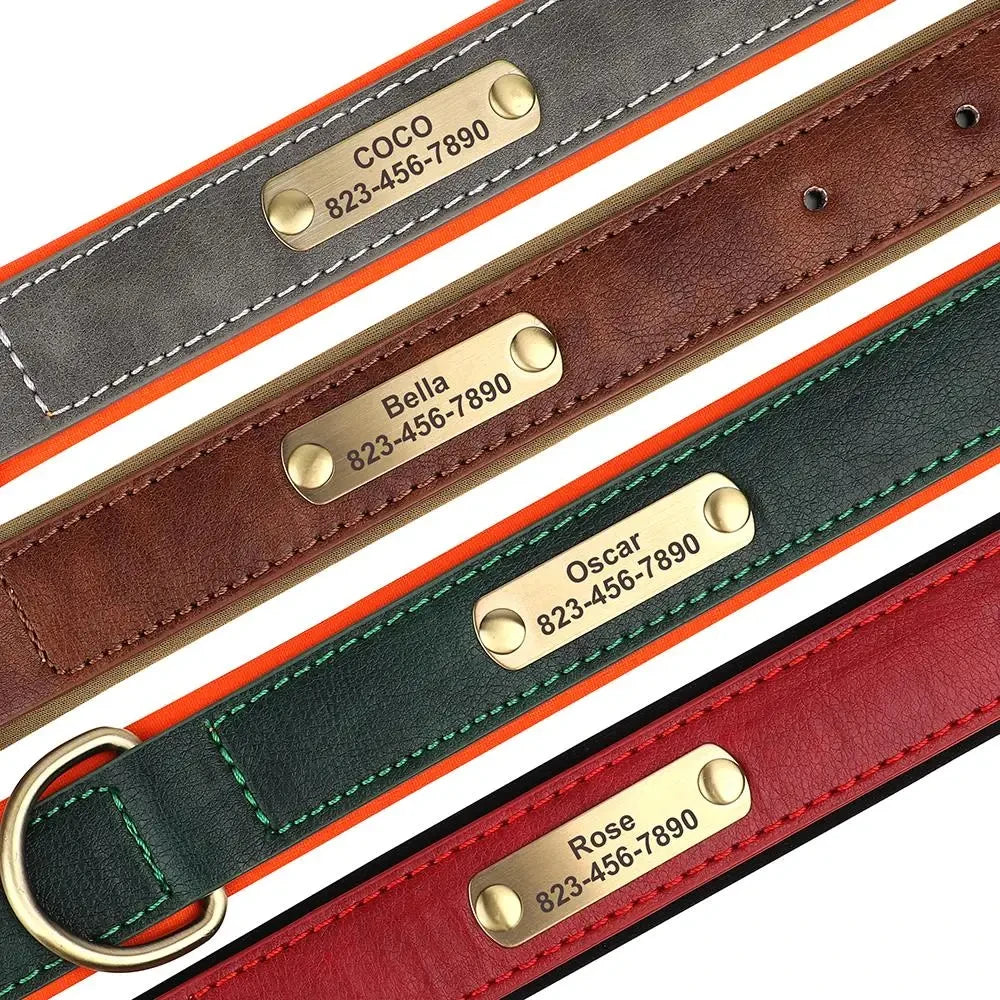 Personalized Customized Leather id Nameplate Dog — detail view for dogs
